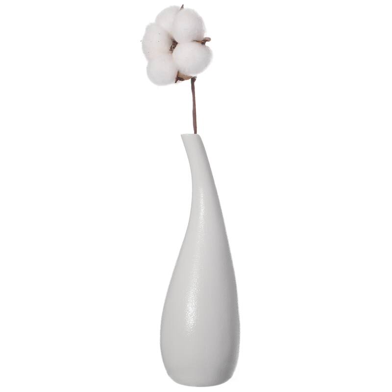 Modern White Ceramic Water Drop Vase - Small