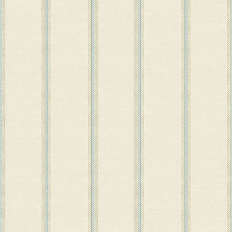 Galerie Wallcoverings Classic Italian Collection Silky Stripe Vinyl on Non-woven Metallic Wallpaper Roll - 33-feet x 21-inches - Beige/Blue