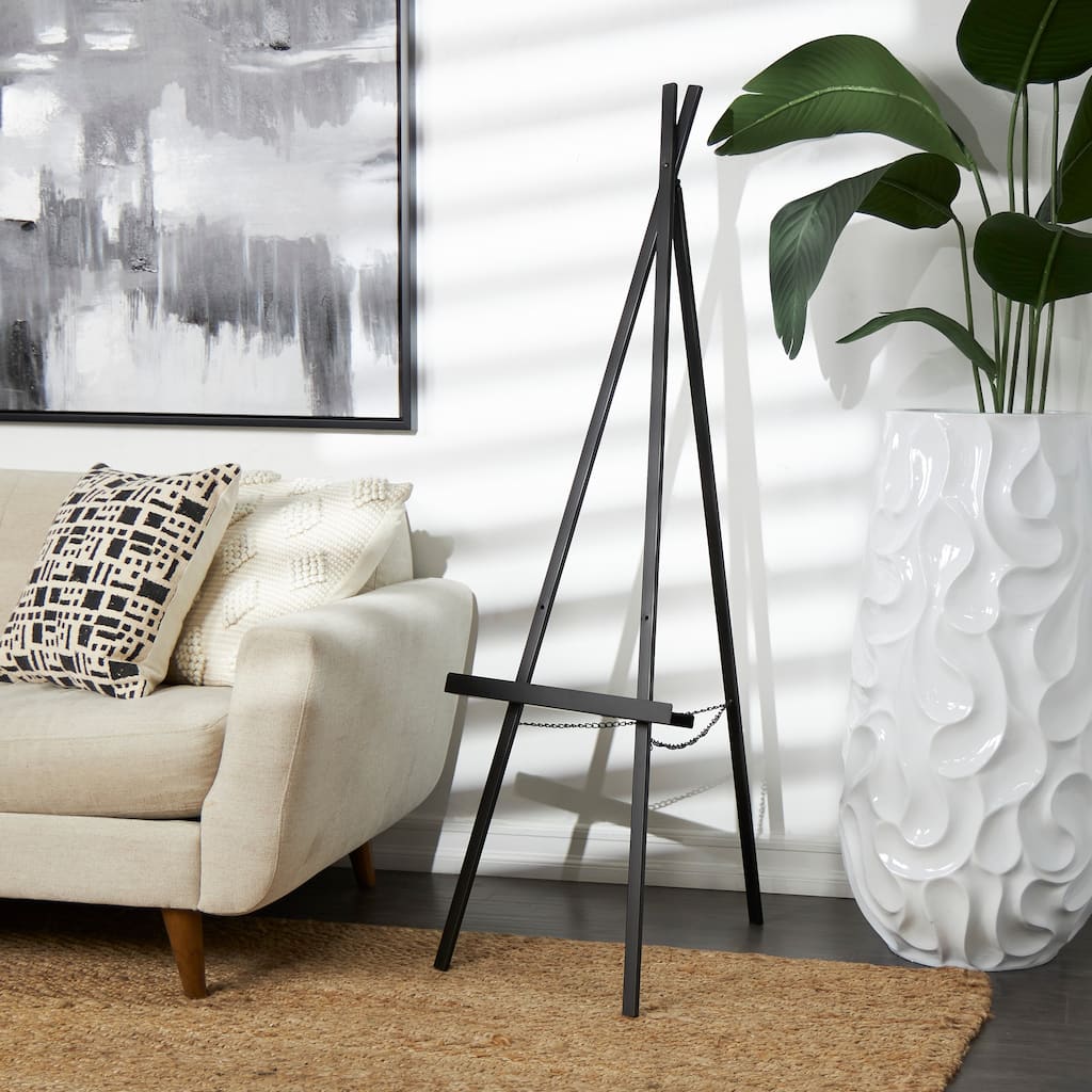 Black Metal Tall Adjustable 2 Tier Display Easel
