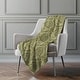 preview thumbnail 7 of 34, Premium Machine Washable Modern Damask Sherpa Throw Blanket Green - 4'2" x 5'10"