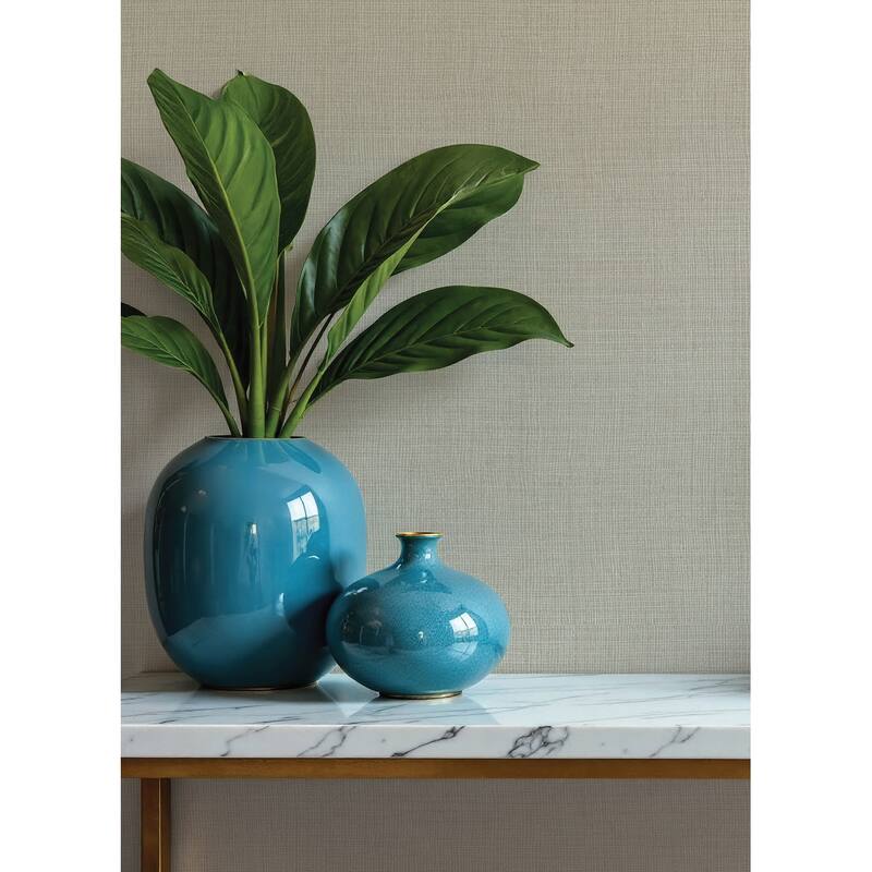 A-Street Prints Alba Grey Open Weave Wallpaper