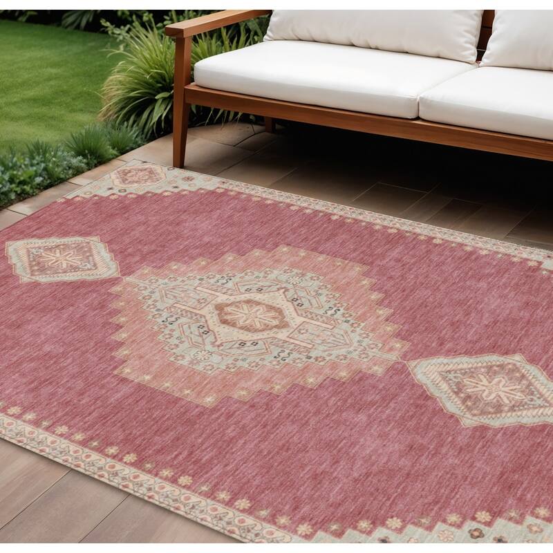 HomeRoots Oriental Traditional Rectangle Outdoor Rug - 8' X 10'