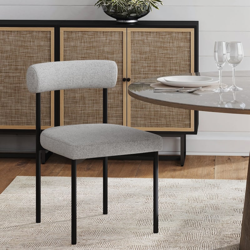 Nathan James Dahlia Counter Height Barstool or Dining Chair with Back and Upholstered Cushion - Single - Light Grey - Short