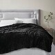 preview thumbnail 18 of 23, Leena Weighted Shaggy Fur Weighted Blanket by Beautyrest 60x70"-12lbs - Black