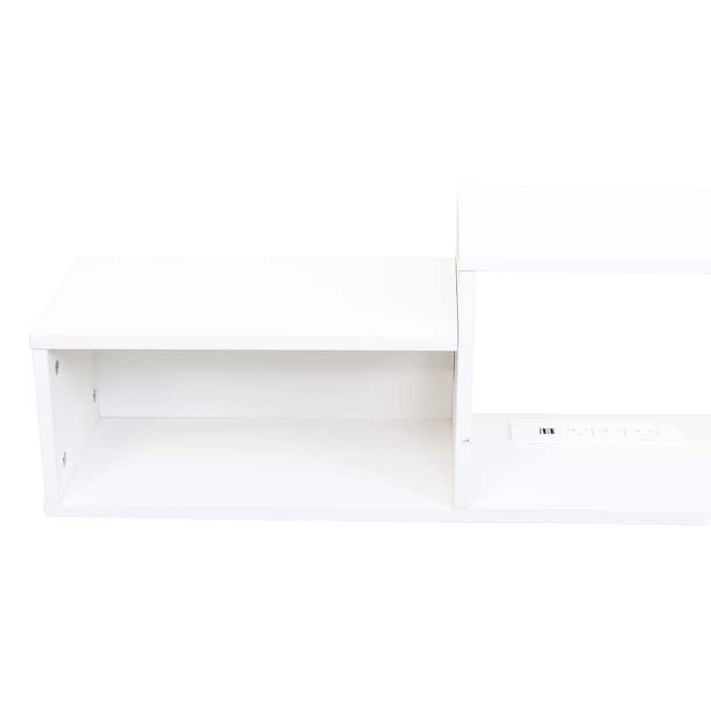 Wall Mounted Floating TV Stand with Charging Station
