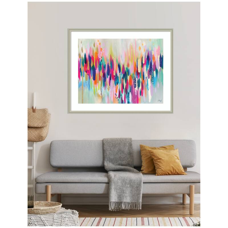 Kate and Laurel Framed Art Brushstroke 154 Horizontal by Ettavee