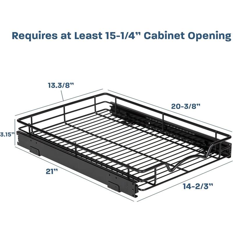 Hold N' Storage - Black Pull Out Cabinet Organizer, Heavy Duty Metal with Lifetime Limited Warranty