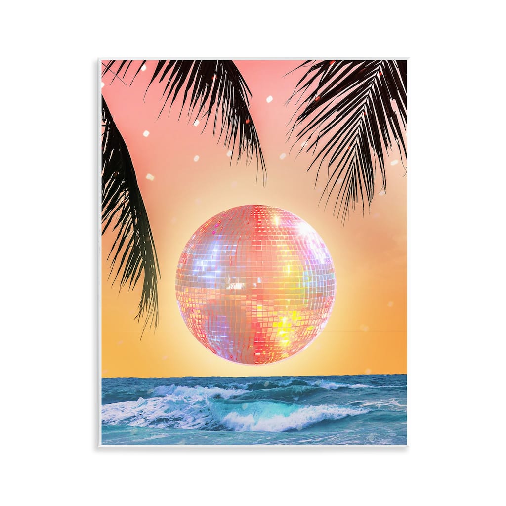 Stupell Tropical Disco Sunset Wall Plaque Art Design By Lil' Rue