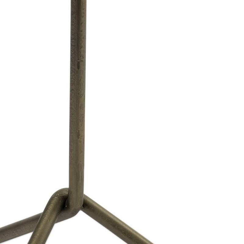 HomeRoots 23" Gold And White Marble End Table - 19' X '23' X '19