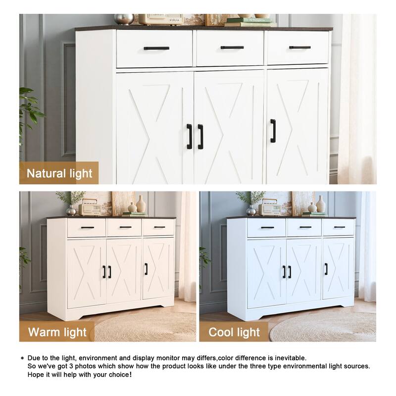 42.6" Wide TV Stand Console with 3 Storage Drawer