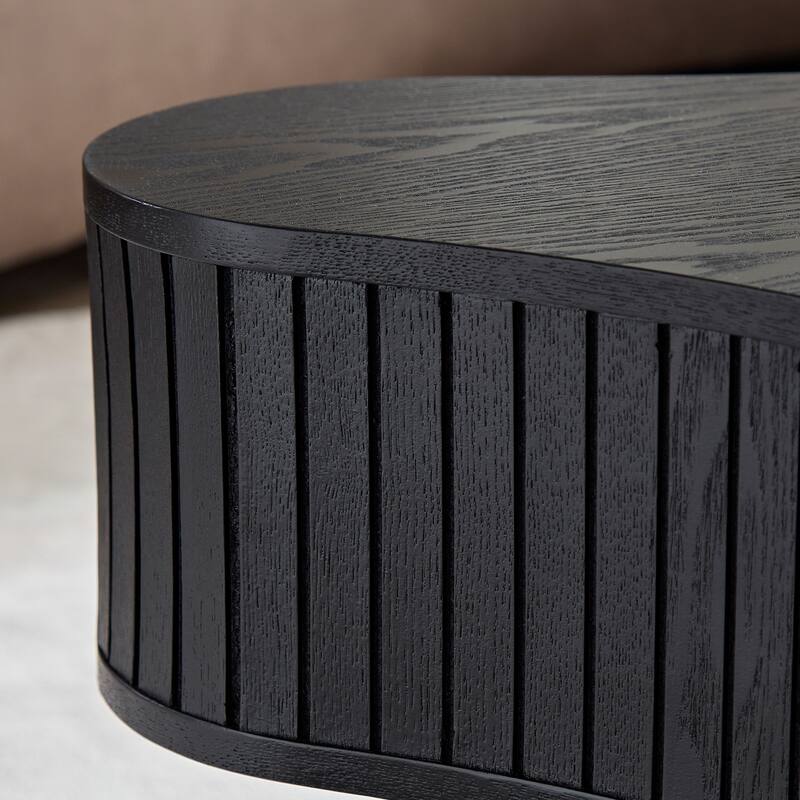 42.52 Inch Modern Wooden Handcraft Drum Coffee Table