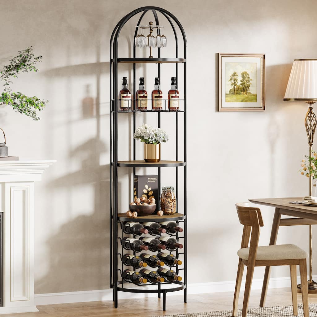 Freestanding Wine Rack Floor for Living Room Small Space