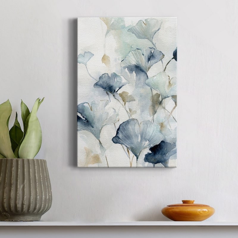 Indigo Ginkgo II Premium Gallery Wrapped Canvas - Ready to Hang
