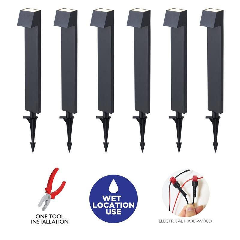 C Cattleya Low Voltage Matte Black Aluminum LED Outdoor Path Lights