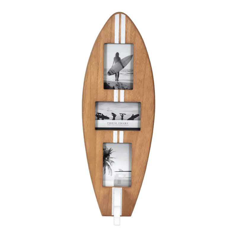American Art Decor Surfboard Photo Collage Wall Decor - 8 or 3 - Photo Beach Frame