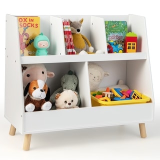 Costway 5-Cube Kids Bookshelf and Toy Organizer Wooden Storage - See Details