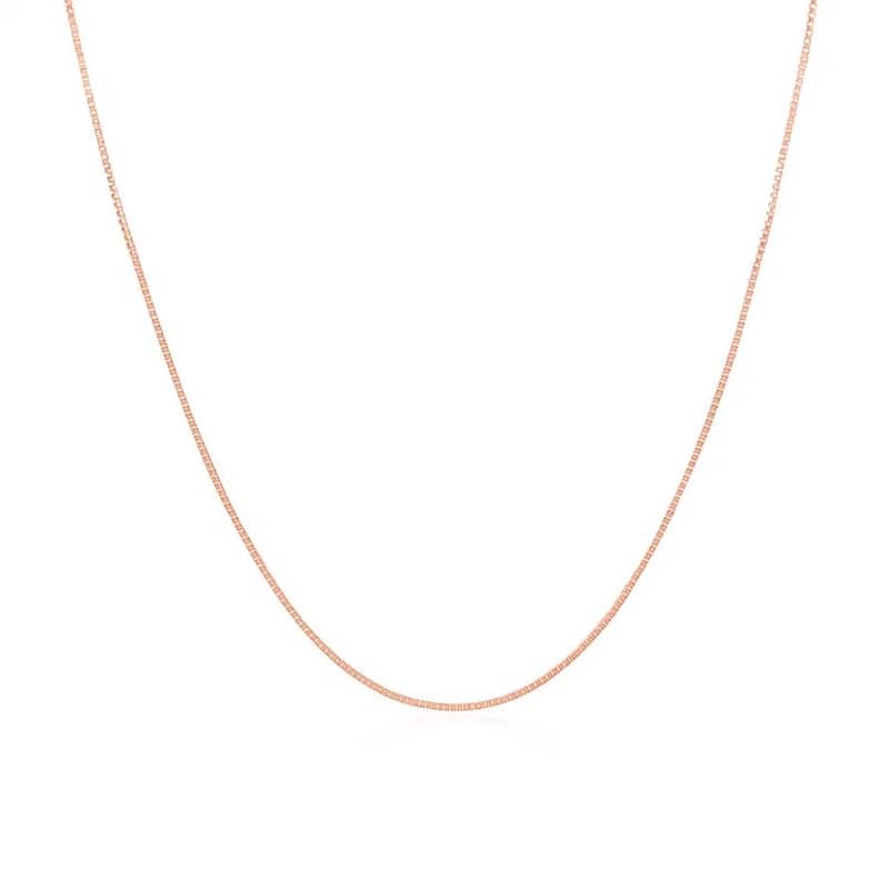 MayaMila 14k Rose Gold Classic Box Chain 0.6mm