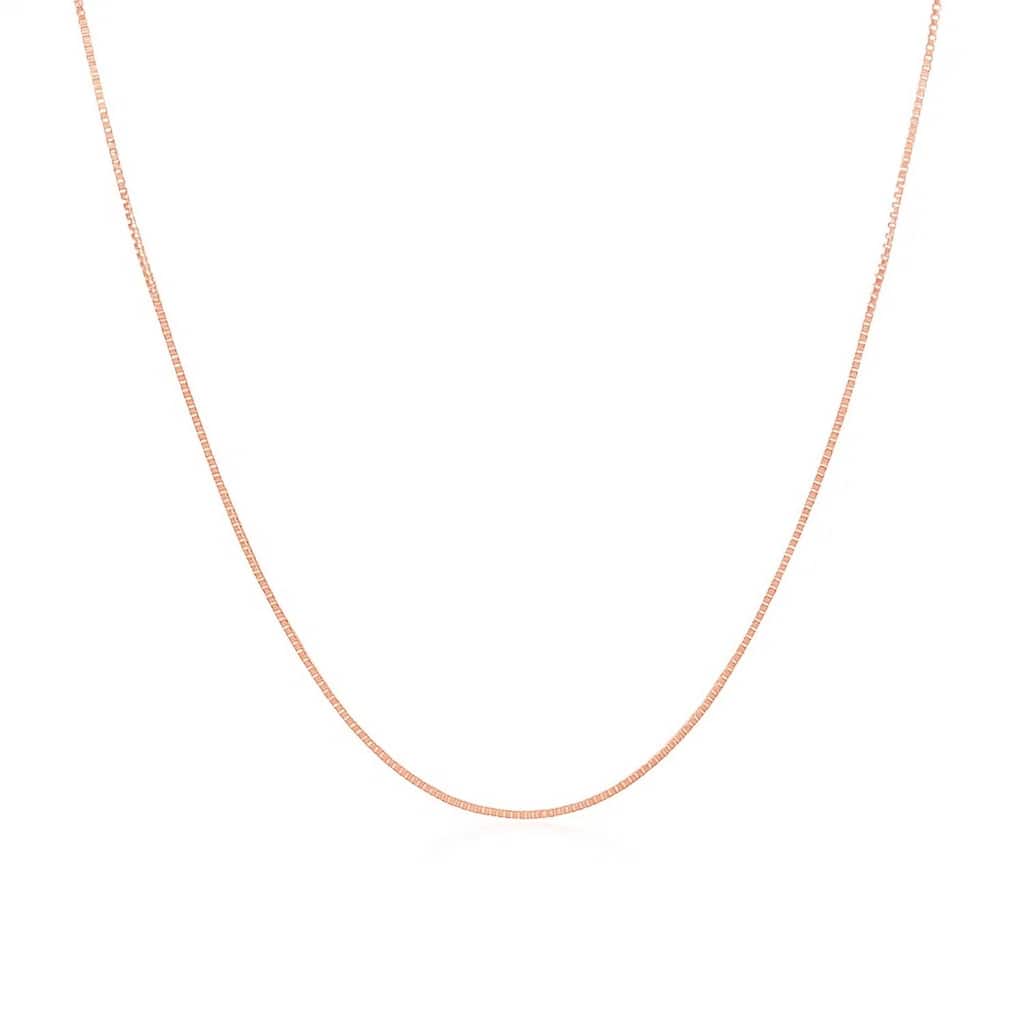 MayaMila 14k Rose Gold Classic Box Chain 0.6mm