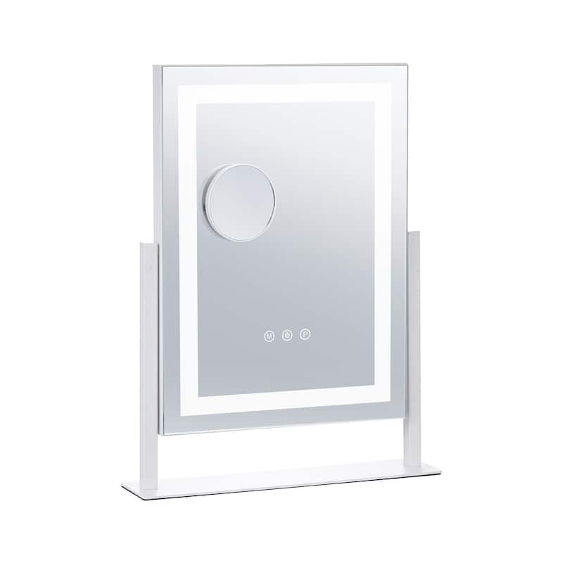 5 x Magnification Color Lighted Makeup Mirror with Charging Outlet and 2 Suction Cups