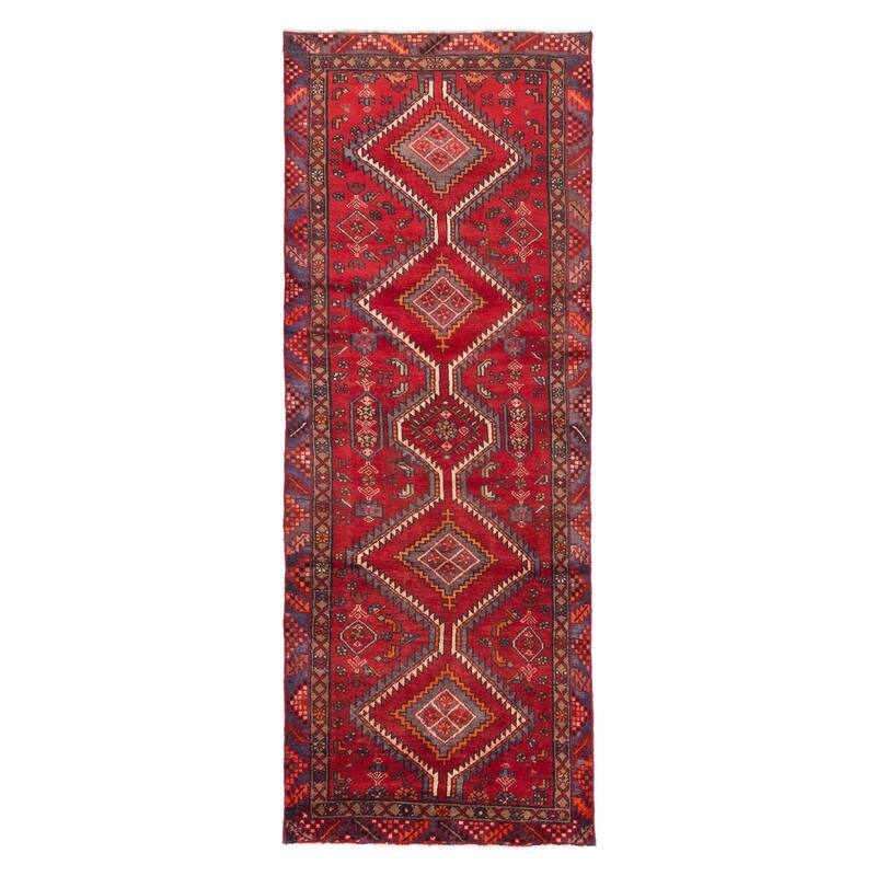 ECARPETGALLERY Hand-knotted Andelz Red Wool Rug - 3'8 x 9'10