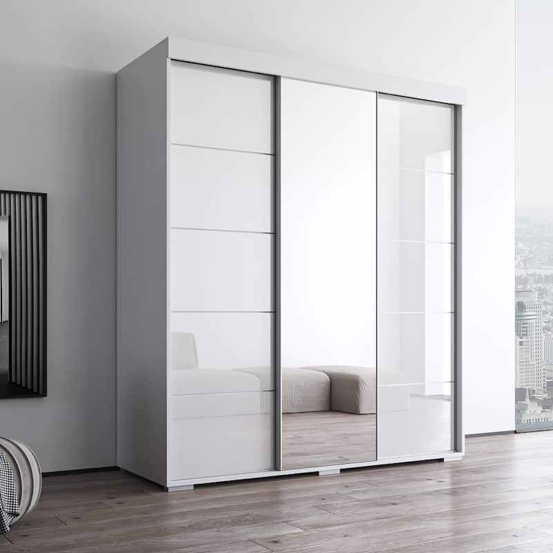 Aria Modern 3-door Wardrobe Armoire with Mirror