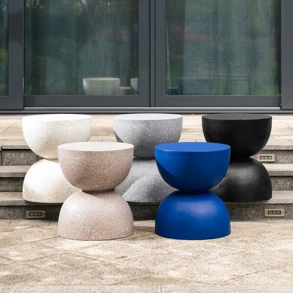 slide 2 of 60, Glitzhome 18"H Modern MGO Faux Terrazzo Planter Stand Garden Stool