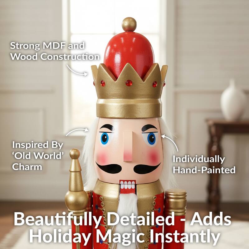 Arnold the Strong Indoor Christmas Nutcracker Statue - 48-Inch