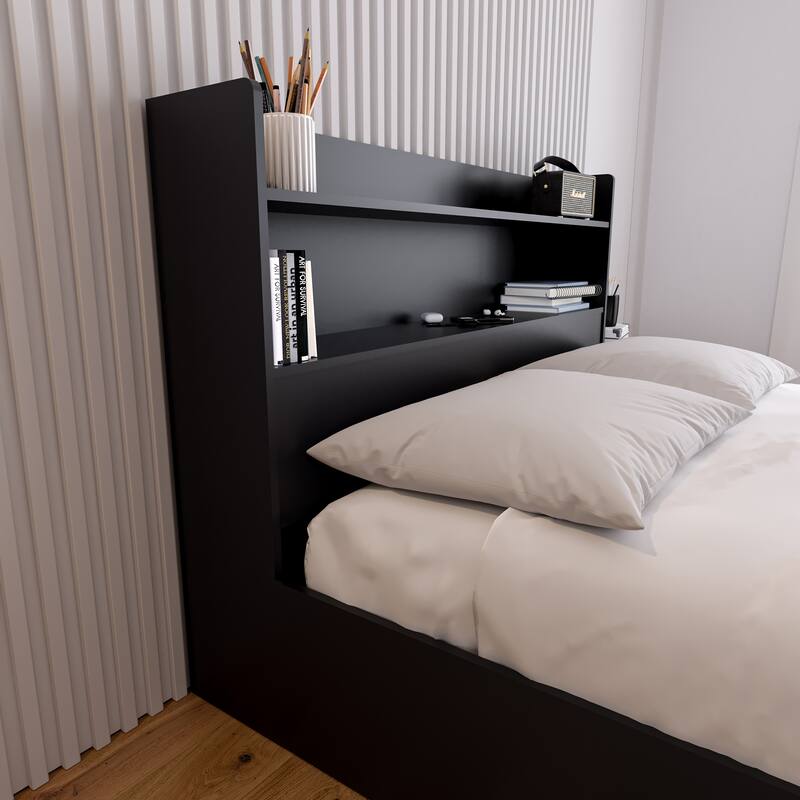 Hunter Bookcase Headboard - Black - Full