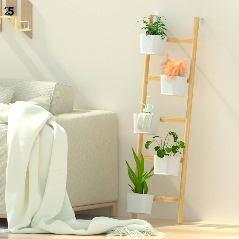 Ladder Plant Stand with 5 Metal Flower Pots Bed Bath & Beyond 39203144