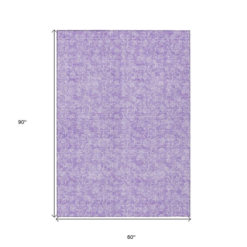 HomeRoots Floral Transitional Rectangle Outdoor Rug