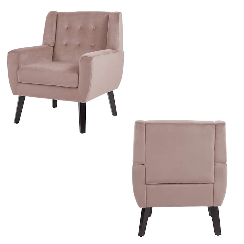 Set of 2 Velvet Living Room Accent Chair Upholstered Armchair