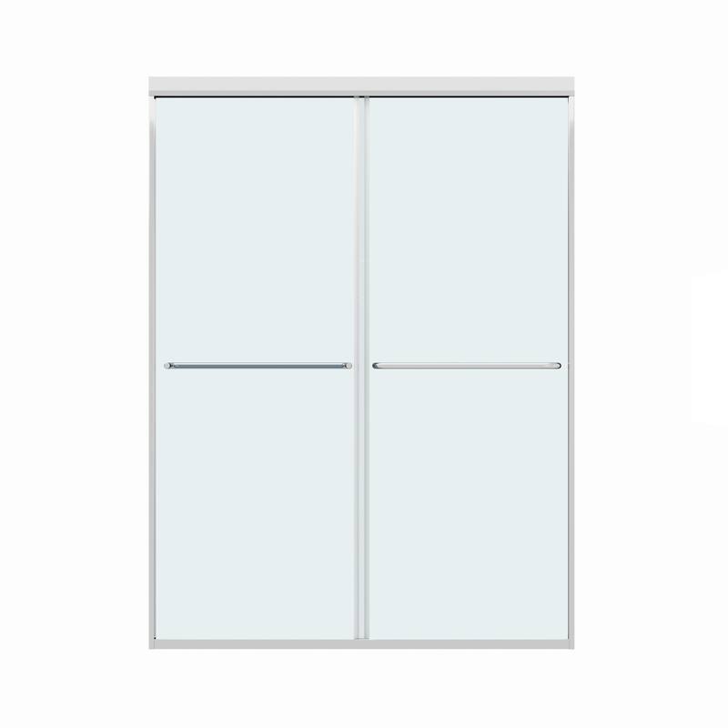 70'' H Glass Double Sliding Shower Door in Black/Chrome