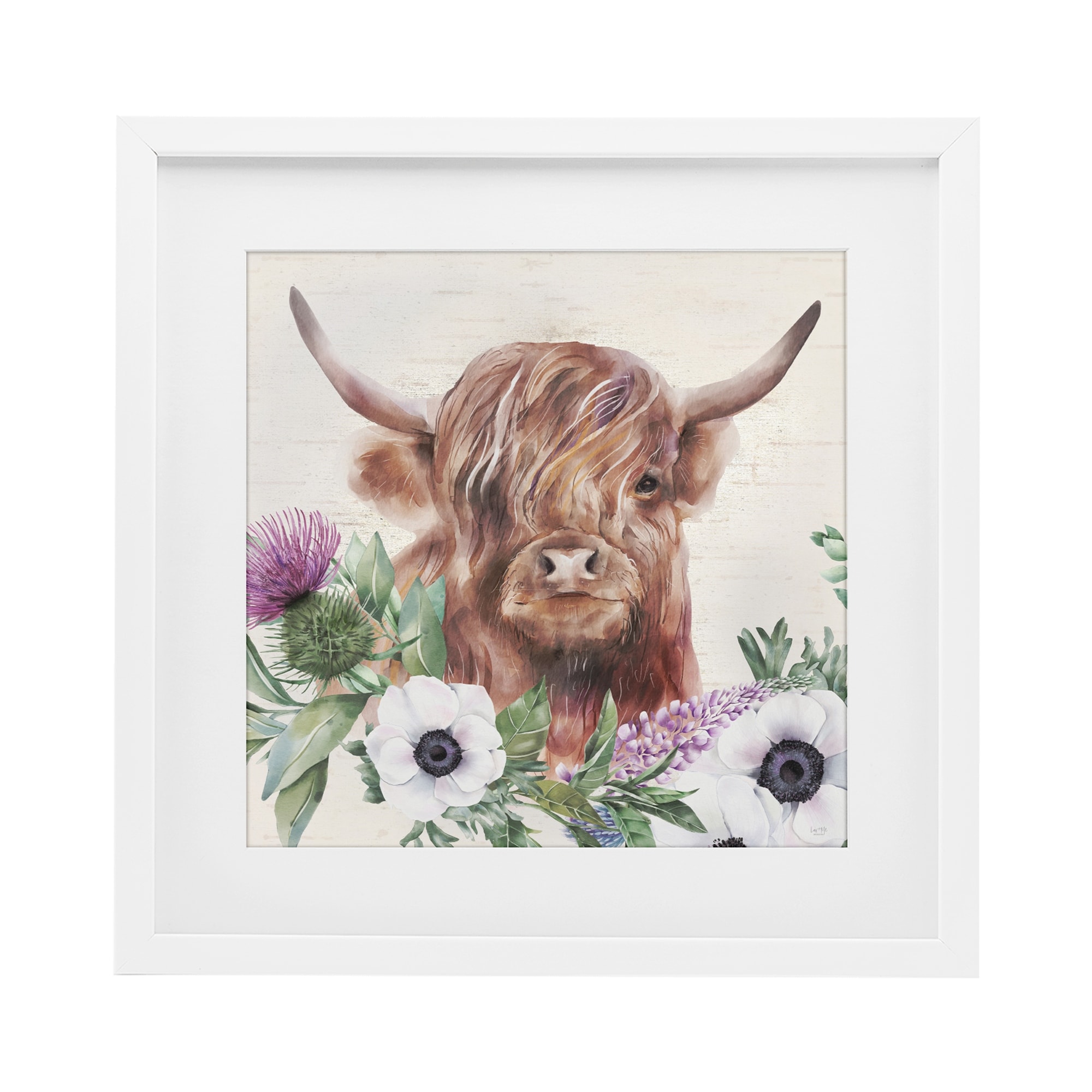 Stupell Penny The Highland Cow Under Glass Framed Design By Lux + Me Designs