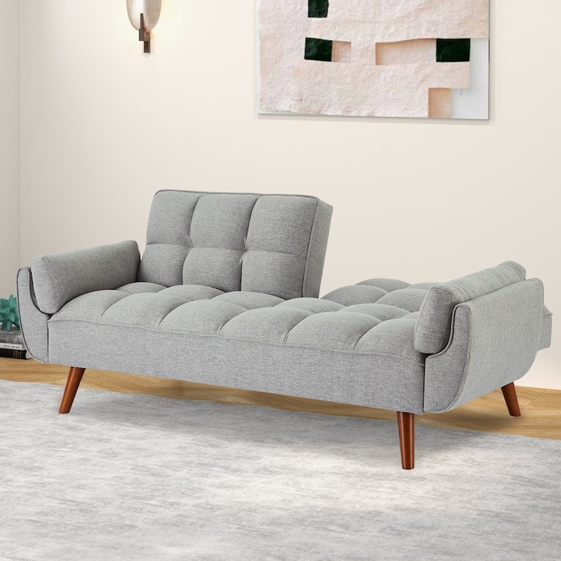 Futon Sofa Bed, Convertible Sleeper Couch with Pillows, Foldable Loveseat Furniture for Living Room