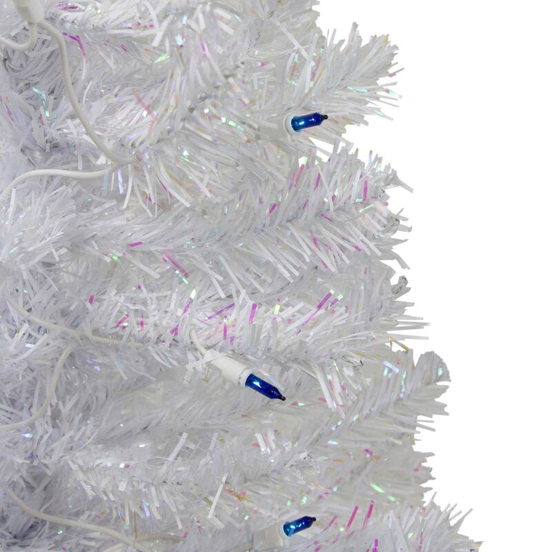 2' Pre-Lit White Pine Artificial Christmas Tree - Blue Lights - 2 Foot