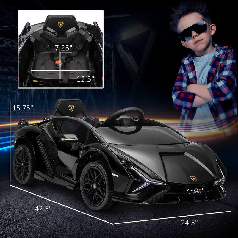 Licensed 12V Lamborghini SIAN Ride On Car for Kids with Remote Control, Music, Horn, and Headlights