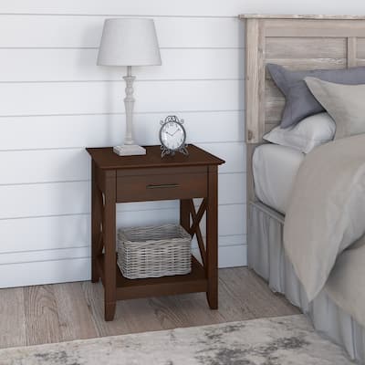 Key West Coastal Box Drawer Nightstand by Bush Furniture