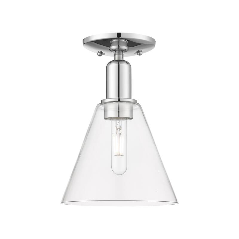 Innovations Lighting Endless Possibilities Arcadia - Berkshire Glass - 1 Light 8" Semi-Flush Mount - Clear/Polished Chrome