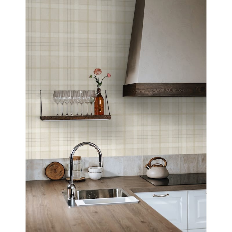 Seabrook Designs Tailor Plaid Prepasted Wallpaper