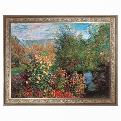 Masterpiece Art Gallery| Corner of the Garden at Montgeron by Claude Monet - Framed Canvas Art Print