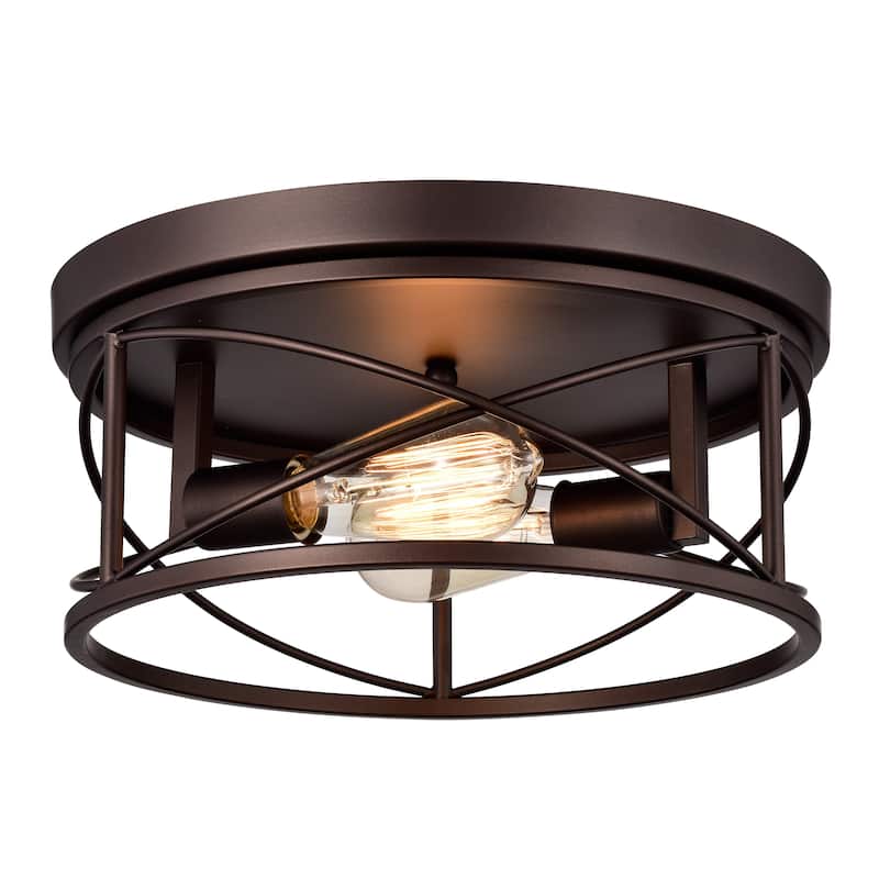 2-light Oil Rubbed Bronze Flush Mount
