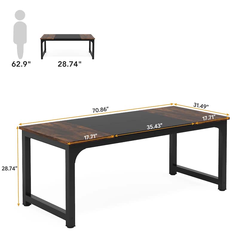 6FT Large Modern Conference Table for Meeting Room,Office - 70.86" L x 31.49" W x 29.52" H