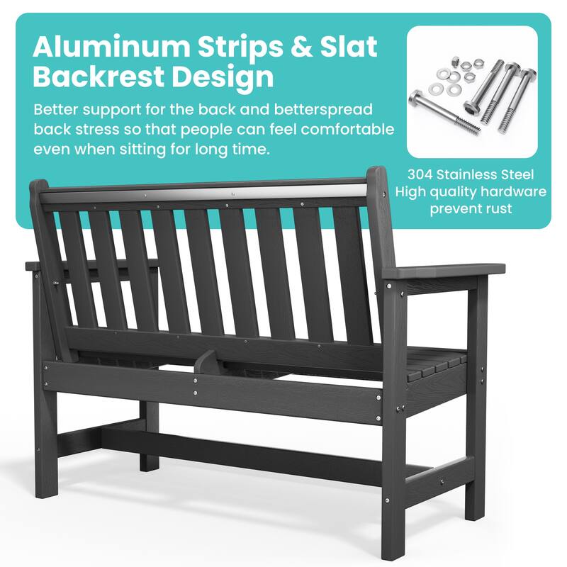 Outdoor 2-Person Garden Bench 42.92-in W x 35.83-in H