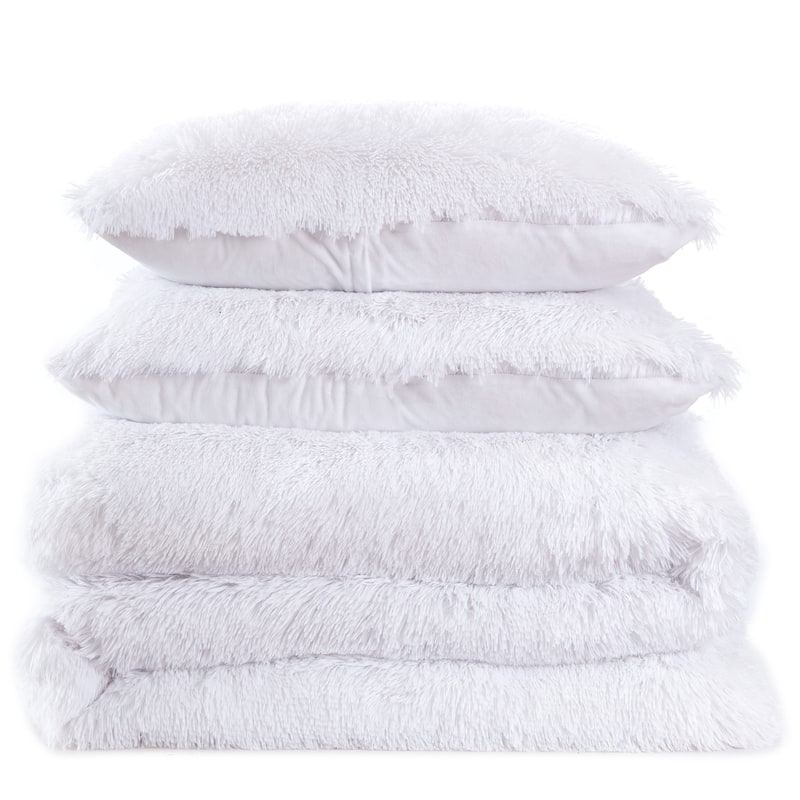 Long Plush Shaggy Comforter Set