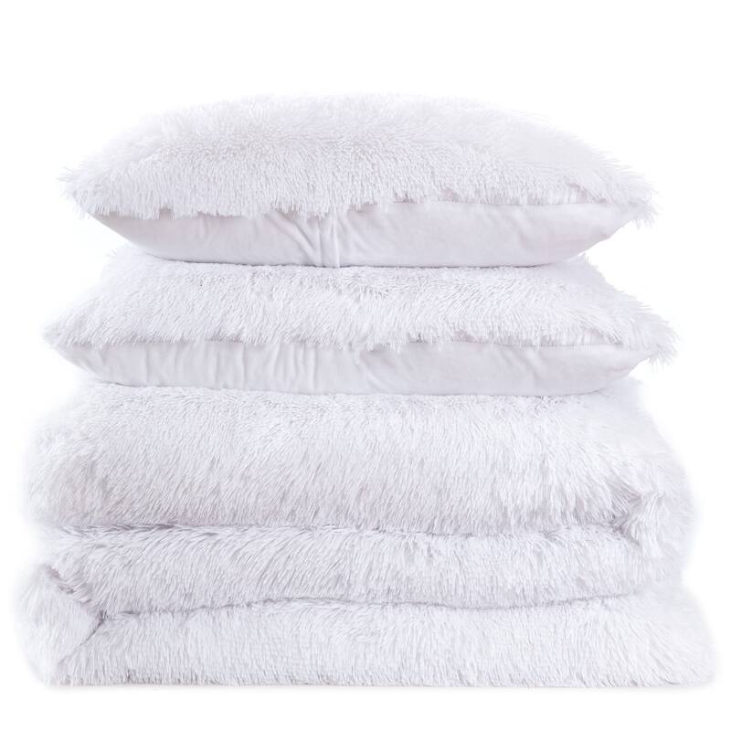 Long Plush Shaggy Comforter Set