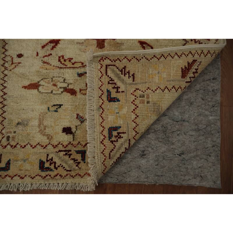 Hand Knotted Oriental 100% Wool Carpet Traditional Floral Beige & Ivories Chobi-Peshawar Area Rug - 3' 0'' X 2' 0''