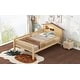preview thumbnail 20 of 27, Wood Twin Platform Bed with House-Shaped Headboard, LED Light & Storage, White