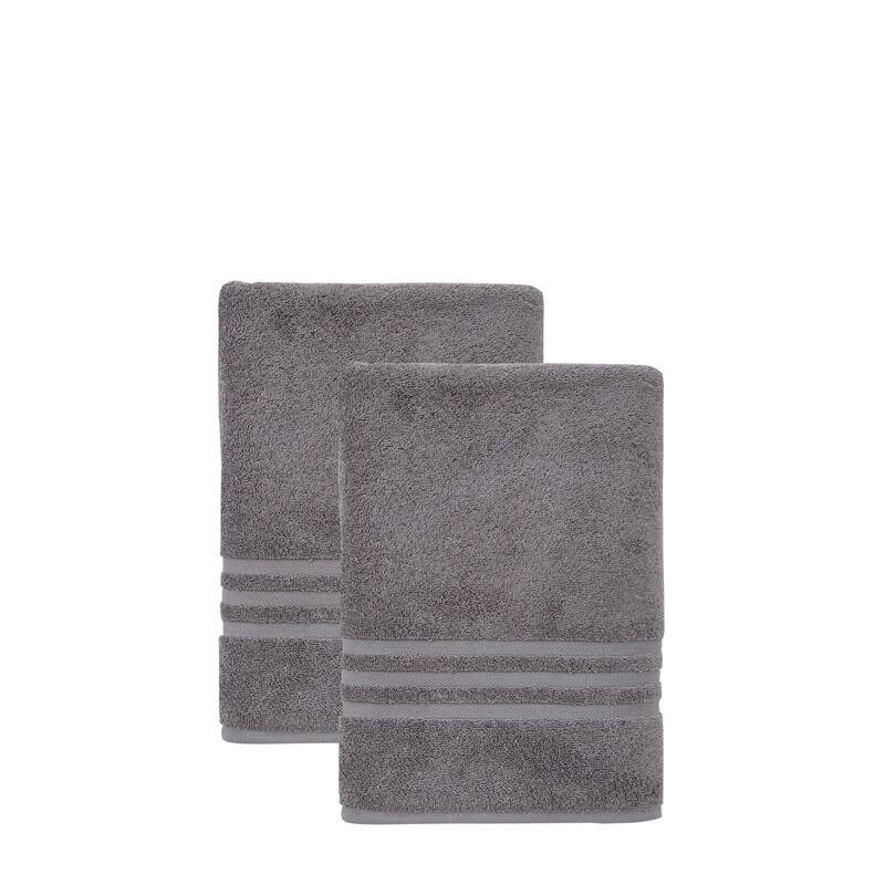 Ozan Premium Home 100% Turkish Cotton Sienna Luxury Collection Bath Towels (Set of 2) - Dark Grey