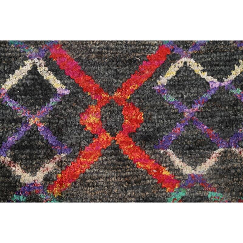 Trellis Abstract Persian Area Rug Hand-Knotted Wool Carpet - 5'8" x 8'6"