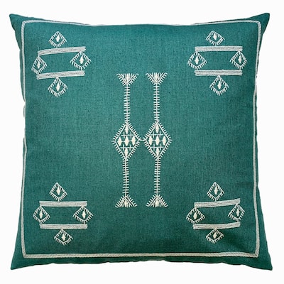 Jiti Indoor Cactus Bohemian Modern Colorful Embroidered Matka Silk Accent Square Throw Pillows Cushions for Sofa Chair 20 x 20
